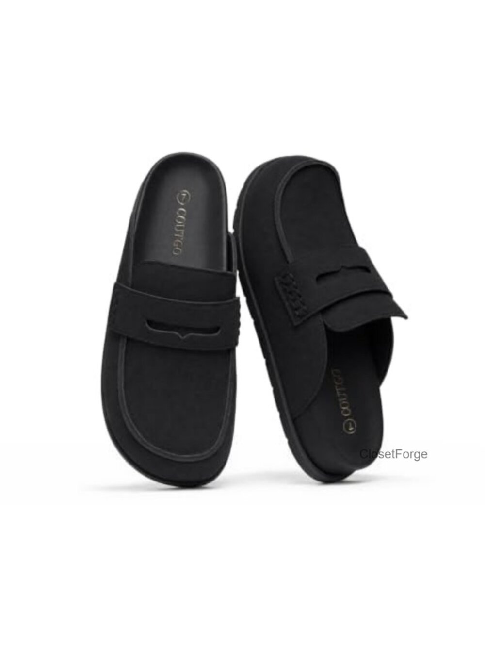 Vegan Suede Clogs Slip On Penny Loafers Mules Comfort